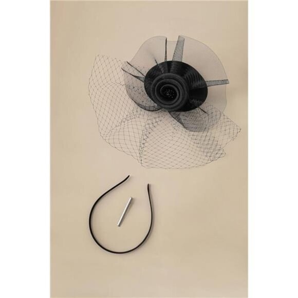 Tea Party Hat Kentucky Fascinator Derby Flower Black - Picture 3 of 7